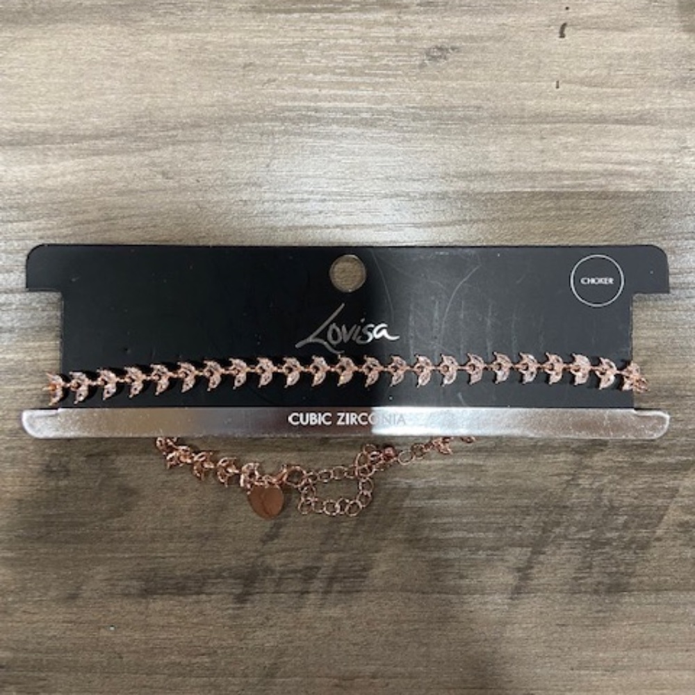 Lovisa Rose Gold Pink Sparkly Choker